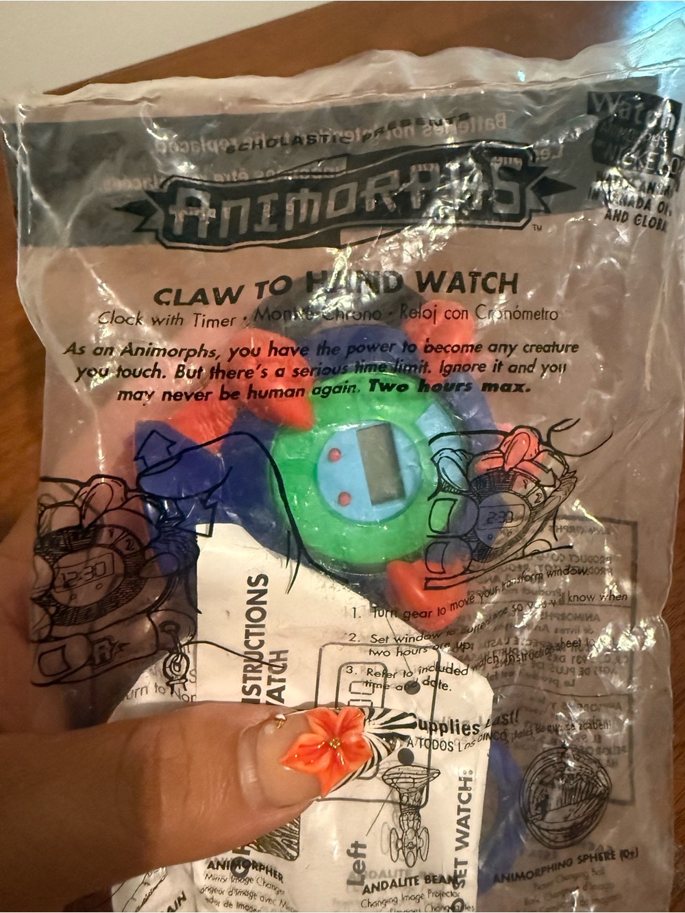 Authentic Animorphs Claw to Hand Digital Watch - Green & Orange